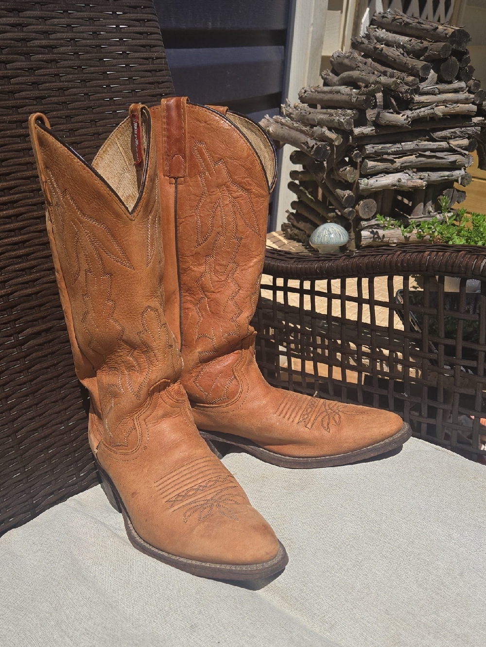 Dan Post Tan Suede Western Pull-On Boots
